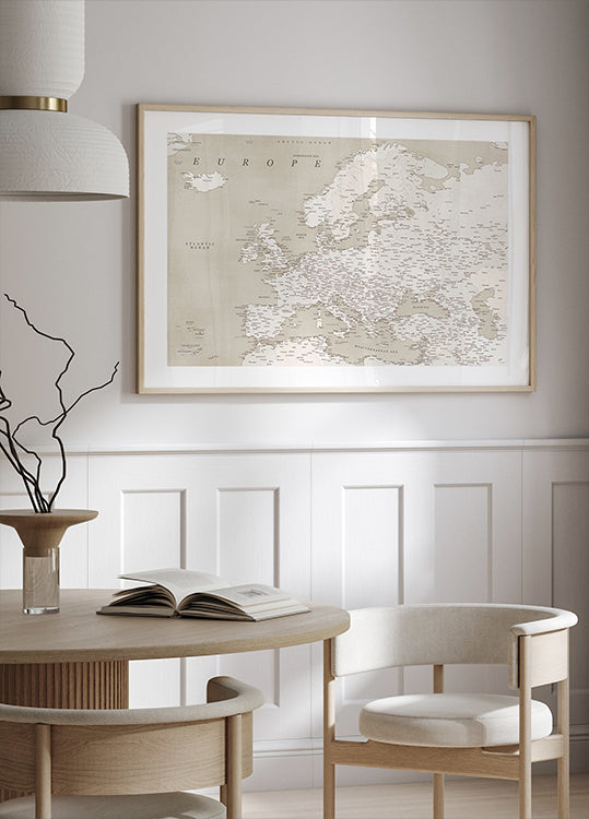 Detaillierte Karte von Europa im Vintage-Look (NEU)