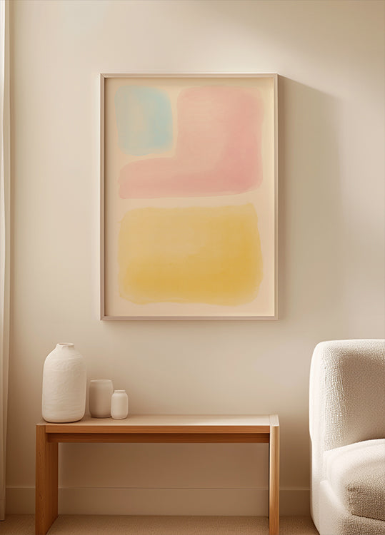 Poster mit weichen Aquarellformen