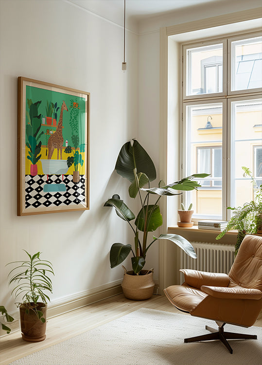 Giraffen-Badezeit
