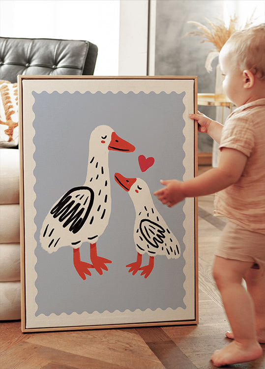 Poster Mutter Ente und Entlein