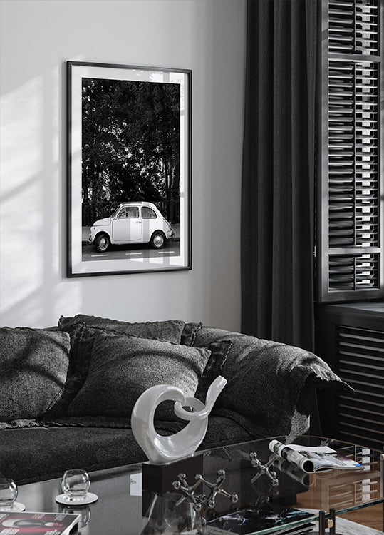 Mini-Auto-Schwarzweiß-Poster