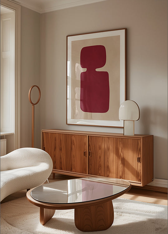 Purpurrotes Silhouette-Poster