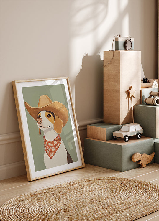 Cowboy-Beagle-Hundeplakat