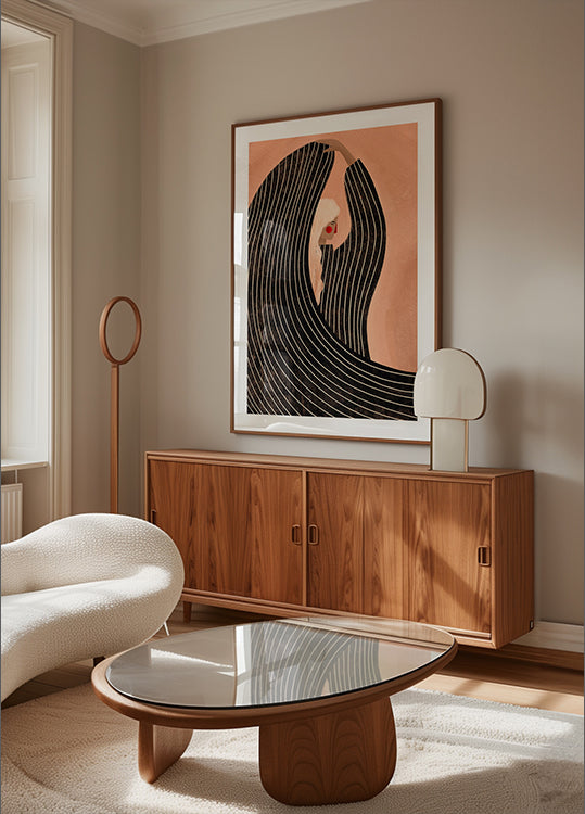 Die Frau mit dem schwarzen Kleid Poster