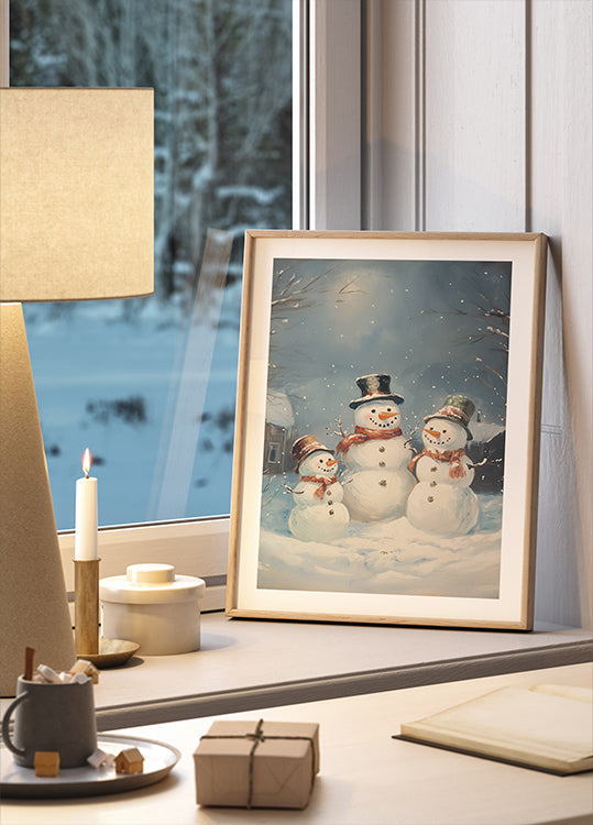 Schneemann-Familienplakat