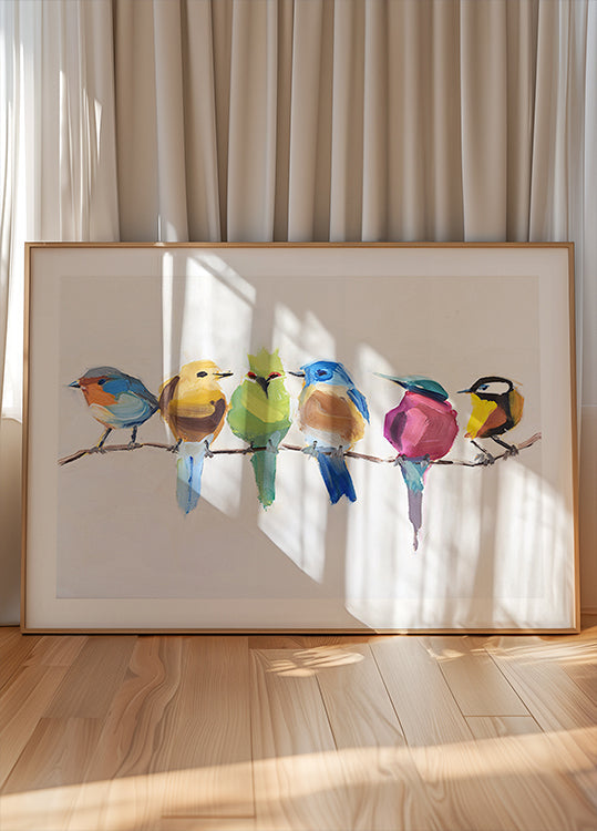 Vögel auf einem Ast-Poster
