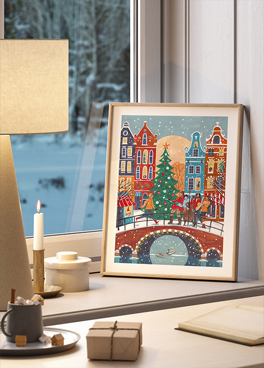 Schneefall in Amsterdam Poster