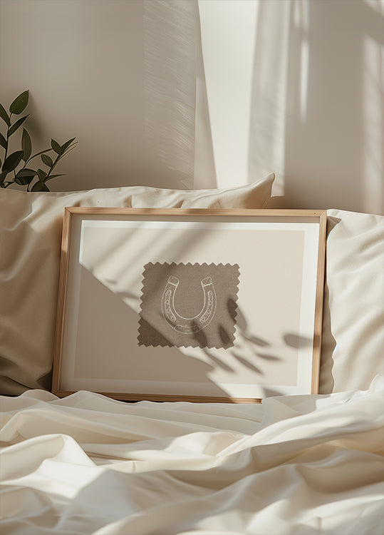 Rustikales Hufeisen-Leinenposter