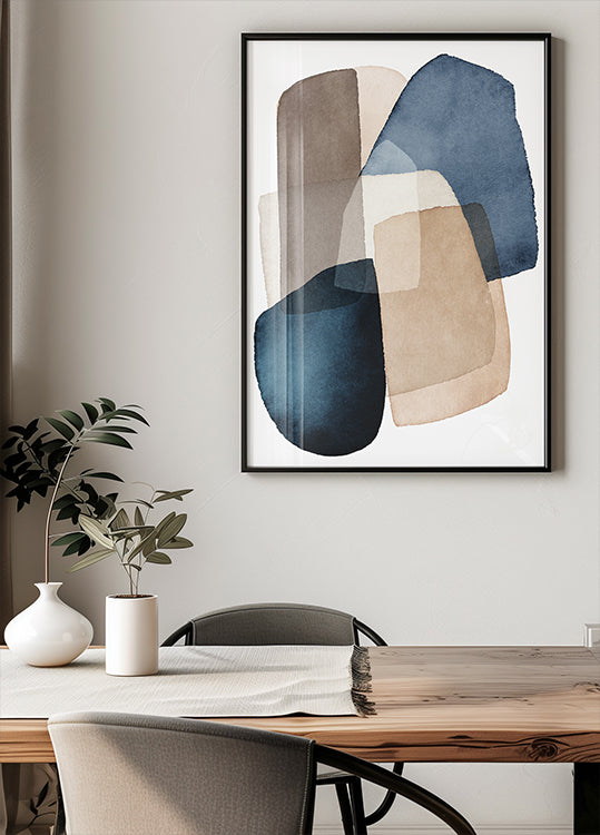 Blaubraunes Blockplakat