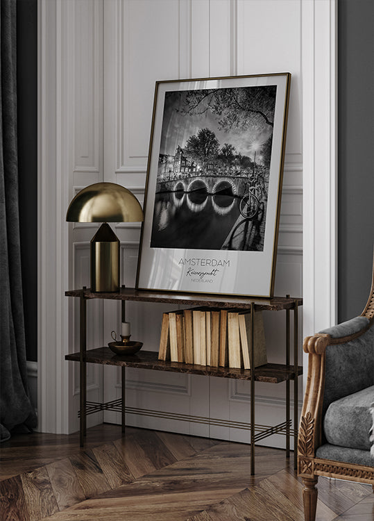 Im Fokus: AMSTERDAM Idyllische Nachtlandschaft vom Keizersgracht-Poster