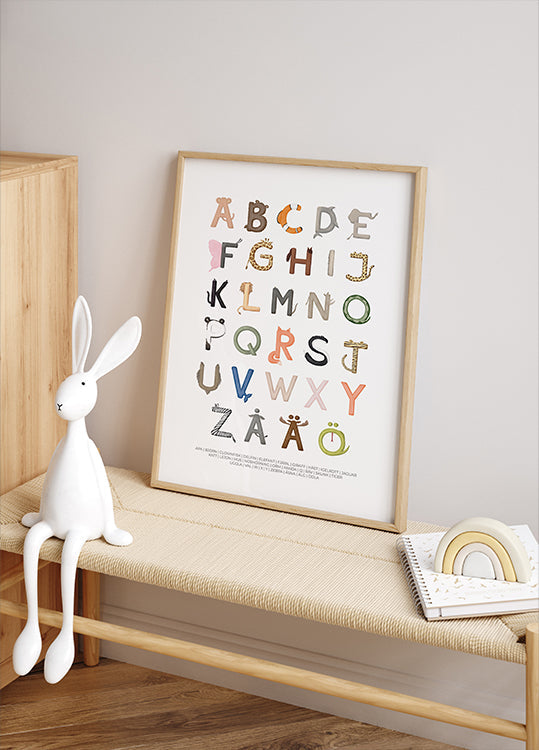 Poster mit Tierbuchstaben