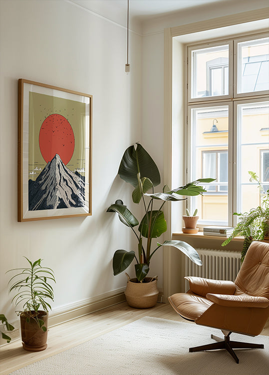 Schneebedecktes Bergplakat