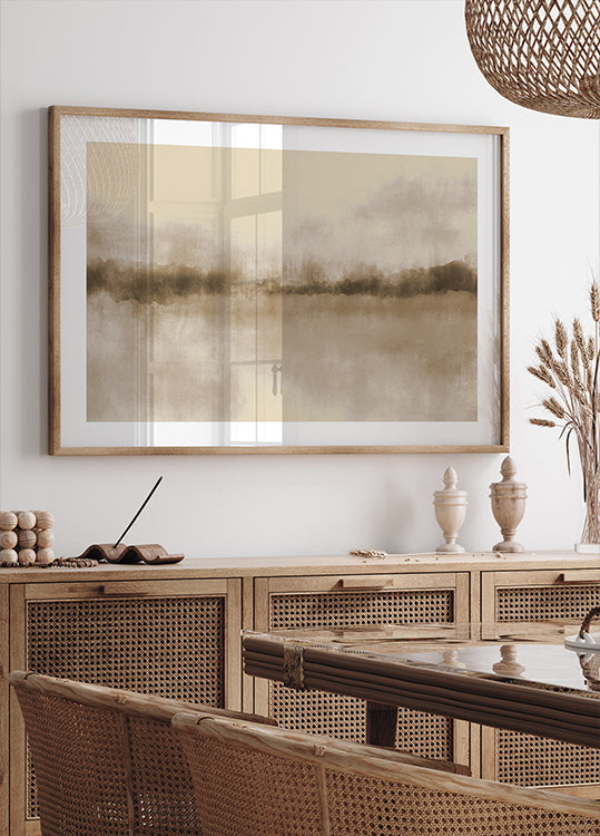 Abstrakte Landschaft in neutralen Brauntönen Poster