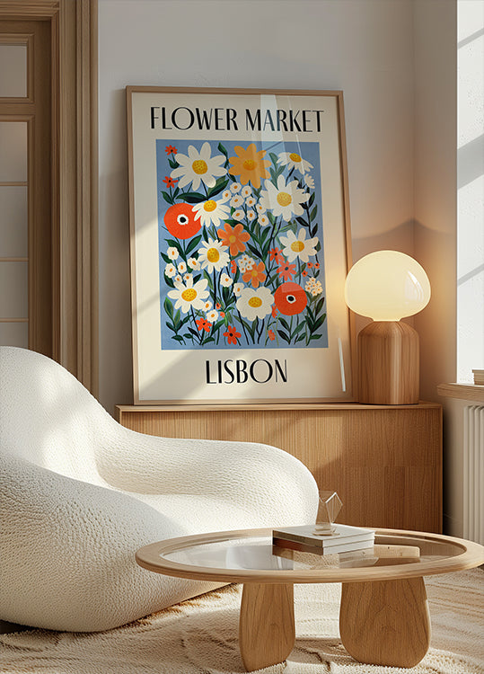 Blumenmarkt Lissabon Portugal Poster
