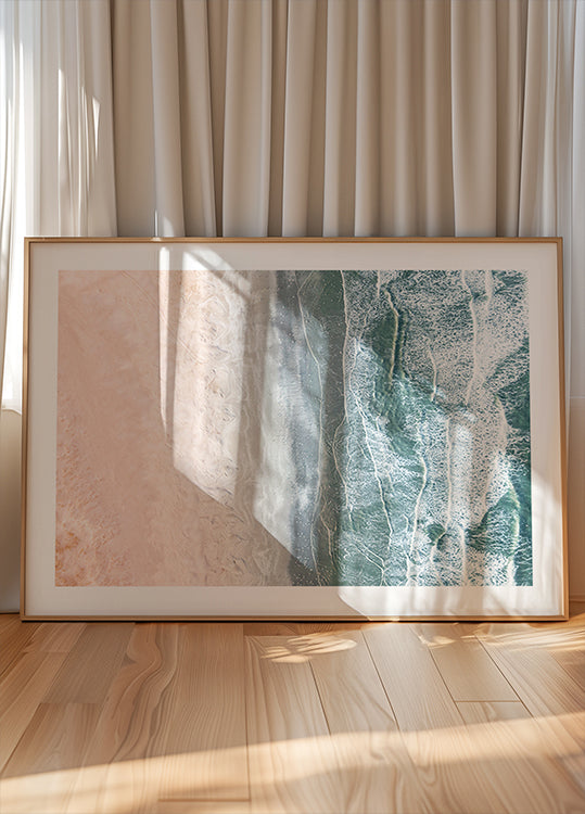 Rosa und blaues Küstenplakat