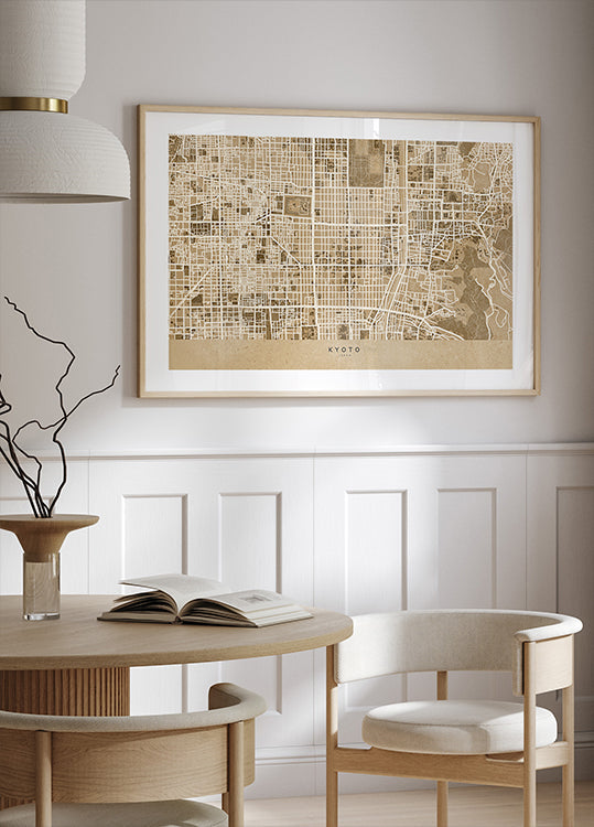 Sepia-Karte von Kyoto (NEU)