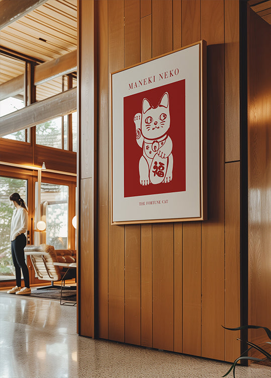 Maneki-Neko-Katze Rot