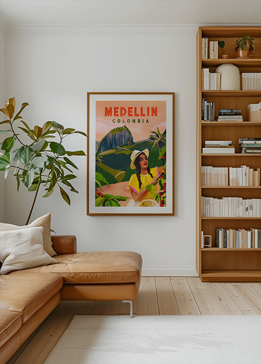 Medellin Kolumbien Reiseplakat