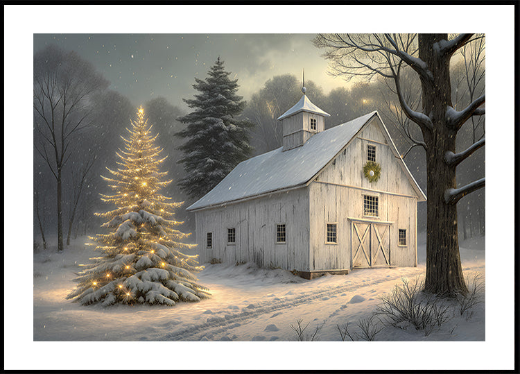 Christmas Barn Plakat - Posterbox