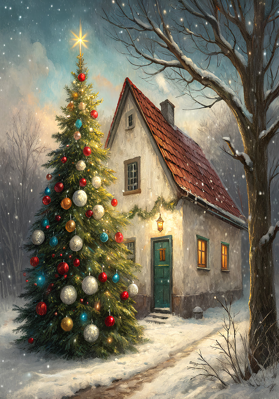 Cozy Christmas Cottage Plakat - Posterbox