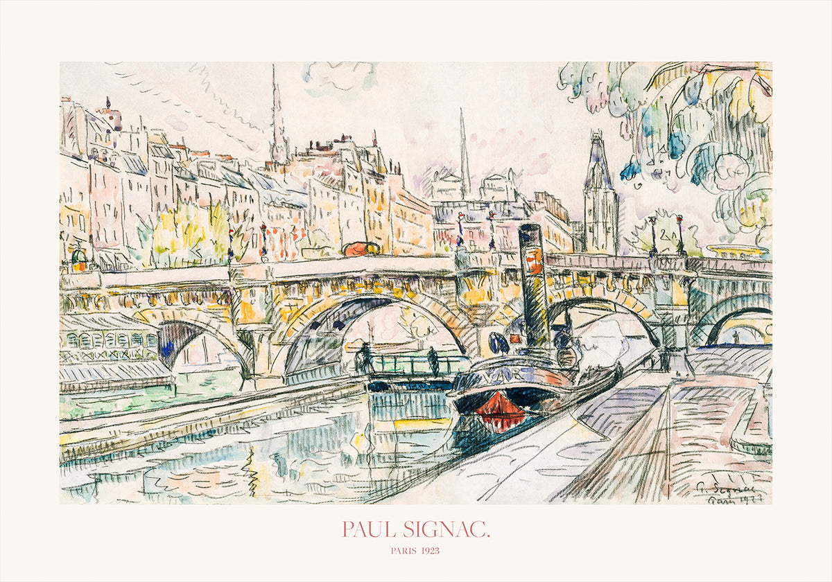 Schlepper am Pont Neuf, Paris 1923 Poster
