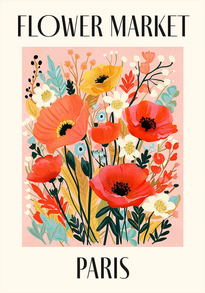 Blumenmarkt Paris Frankreich Poster
