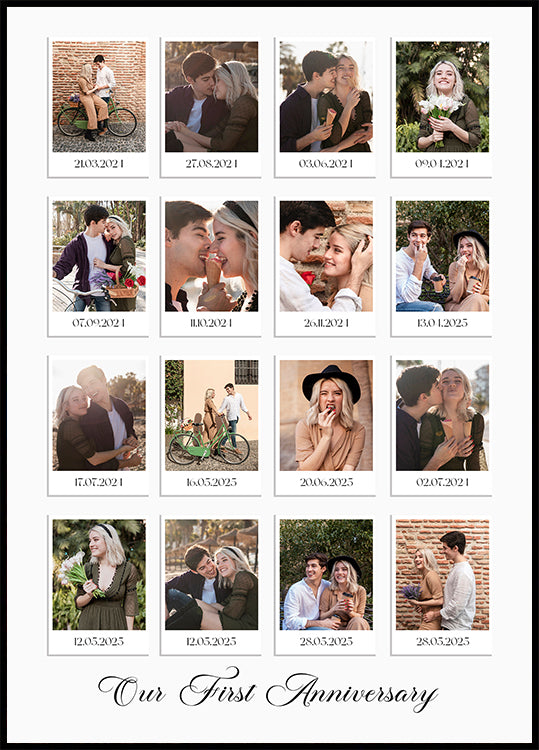 Anniversary Memories, Romantic Photo Collage Plakat - Posterbox.dk