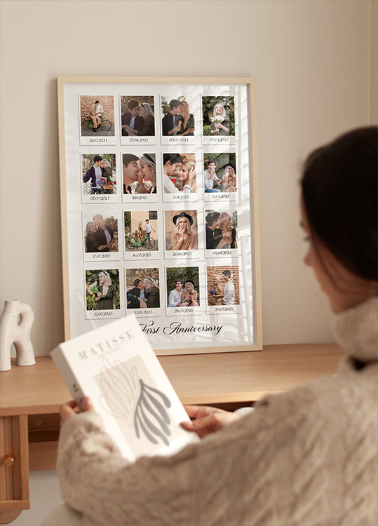 Anniversary Memories, Romantic Photo Collage Plakat - Posterbox.dk