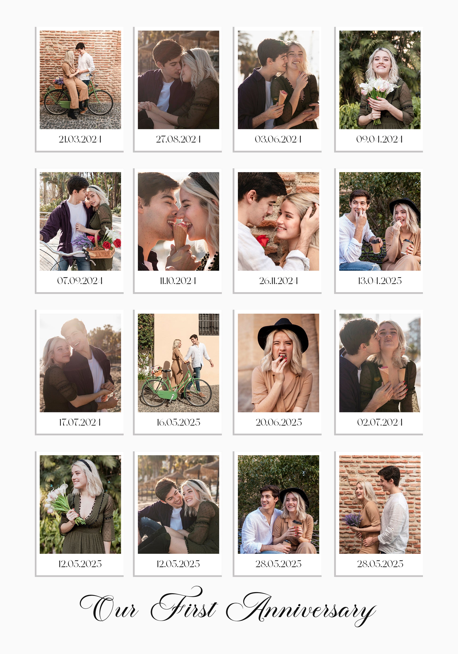 Anniversary Memories, Romantic Photo Collage Plakat - Posterbox.dk