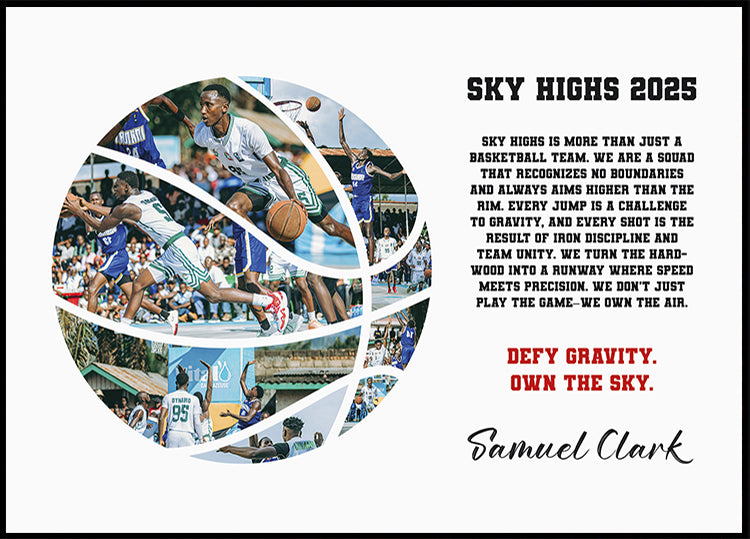 Basketball Photo Collage Personal Plakat - Posterbox