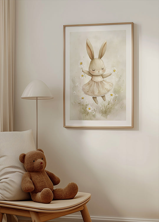 Bunny and Daisies Plakat - Posterbox.dk