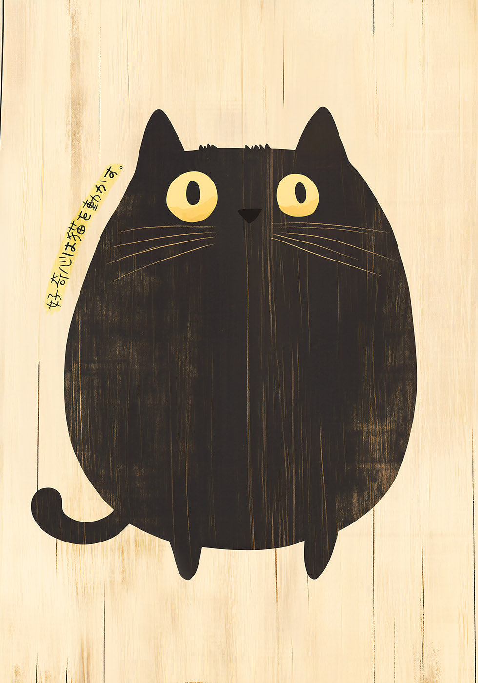 Chubby Cat Curiosity, Whimsical Feline Art Plakat - Posterbox.dk