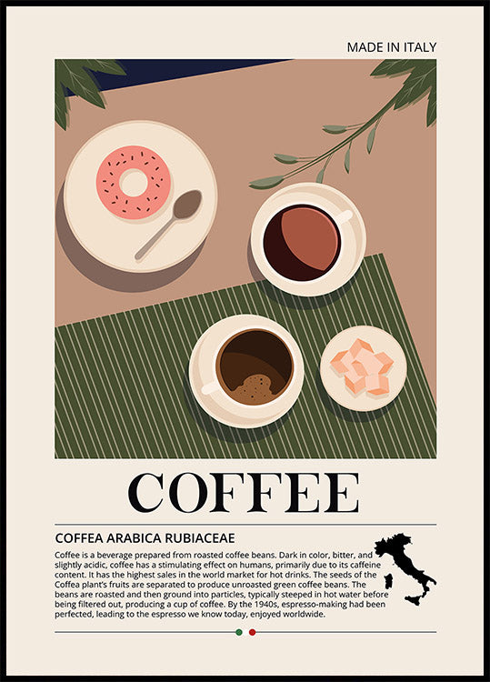 Coffee Made in Italy Plakat - Posterbox
