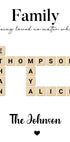Connected Hearts, A Family Name Puzzle of Love Plakat - Posterbox.dk