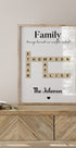 Connected Hearts, A Family Name Puzzle of Love Plakat - Posterbox.dk