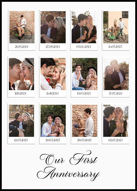 Couple Memories, Polaroid Style Photo Collage Plakat - Posterbox.dk