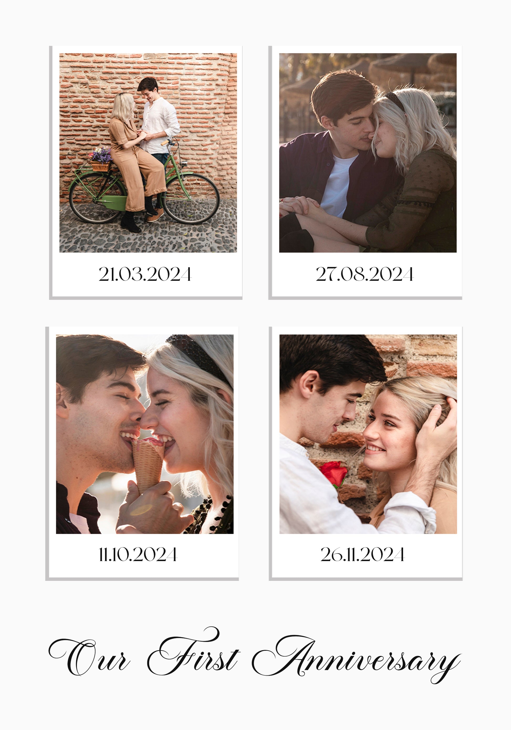 Couple Moments Photo Collage, 4 Polaroid Style Prints Plakat - Posterbox.dk