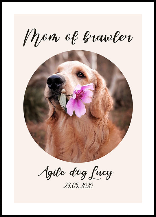 Custom Dog Portrait Plakat - Posterbox.dk