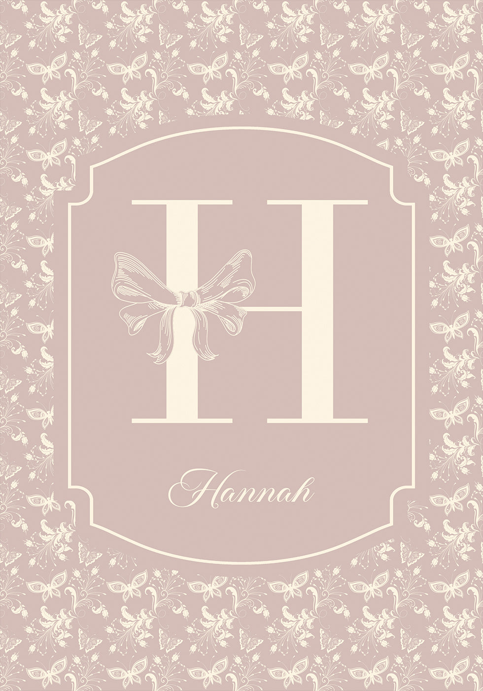 Elegant Baby Name Personal Pink Poster - Posterbox