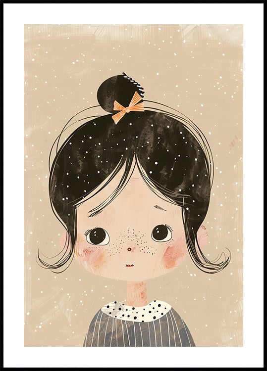 Freckled Girl With Bow Plakat - Posterbox.dk