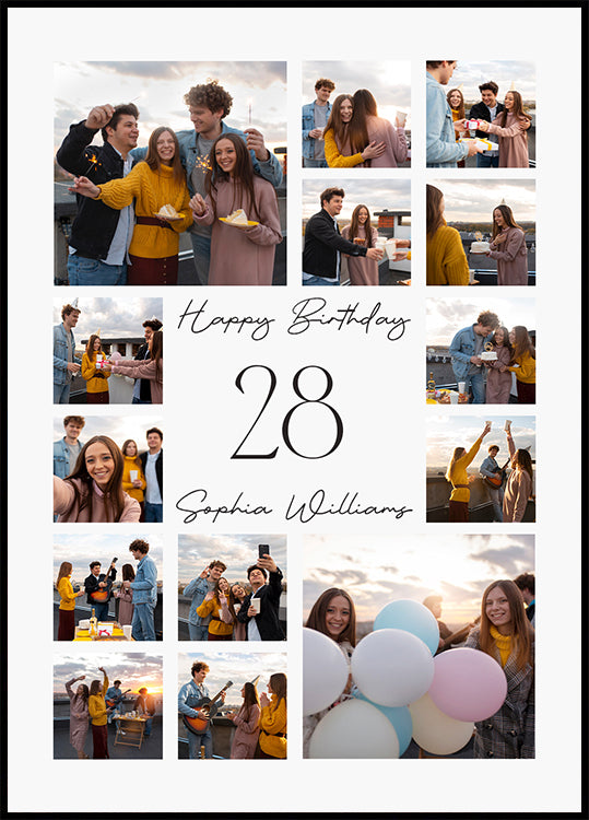 Happy Birthday Personalized Plakat - Posterbox.dk