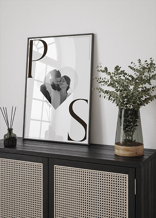 Minimalist Heart Anniversary Date Personalized Plakat - Posterbox