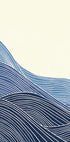 a painting of a blue wave on a white background