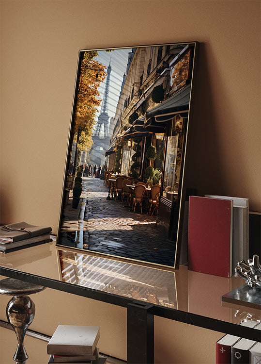 Parisian Street Café in Autumn Plakat - Posterbox.dk