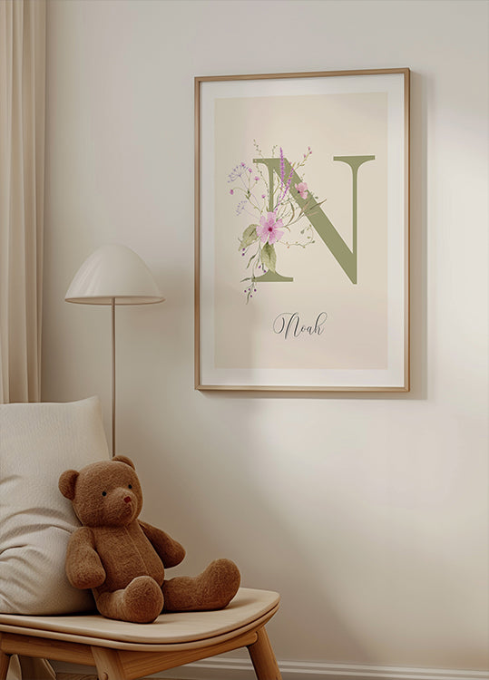 Personalized Wildflower Name Plakat - Posterbox.dk