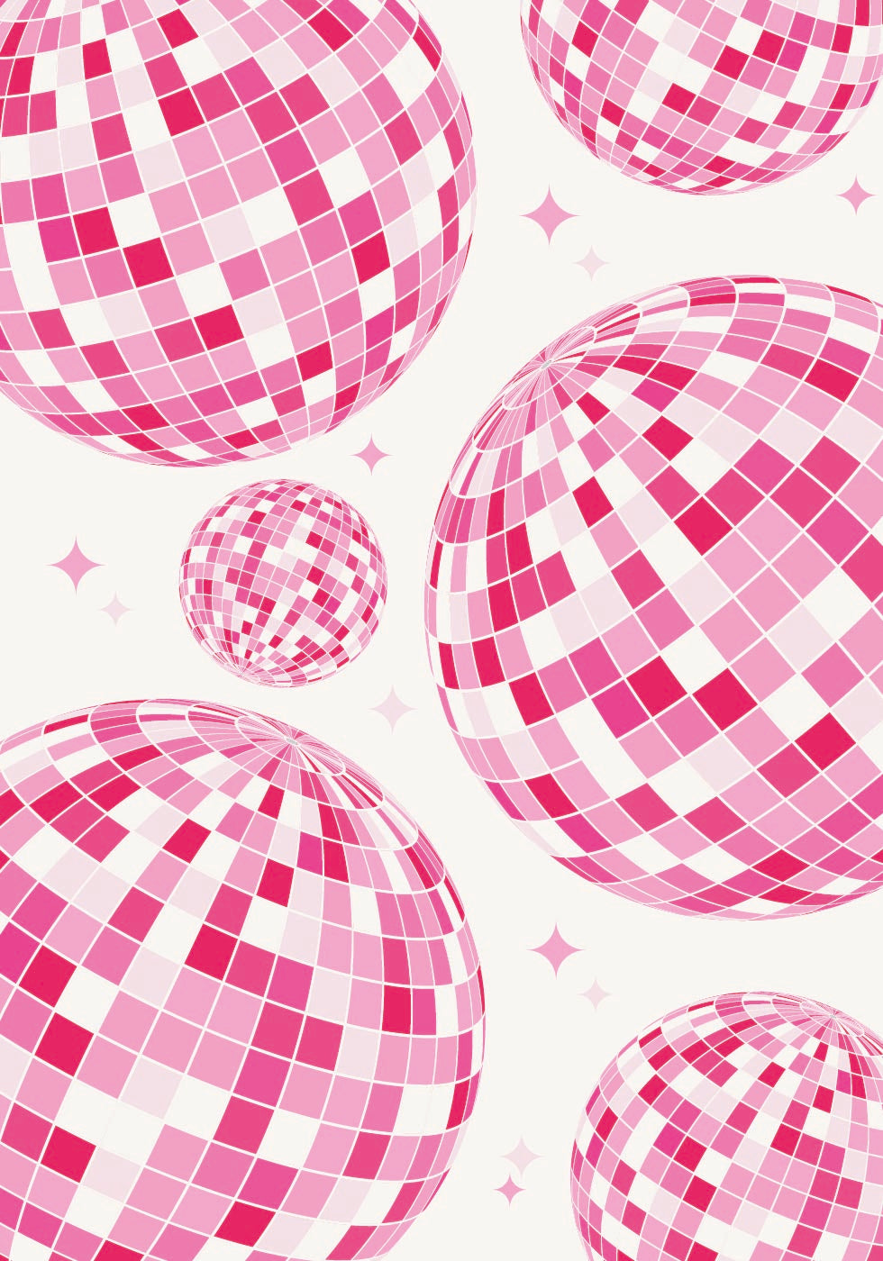 Pink Disco Vibes, Retro Dance Floor Sparkle Plakat - Posterbox.dk