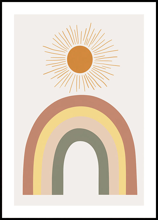 Warm Rainbow and Sunbeam Plakat - Posterbox.dk