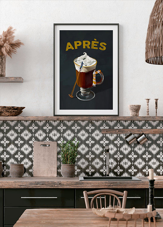 Apres Hot Cocoa Cocktail Ski Art Plakat - Posterbox