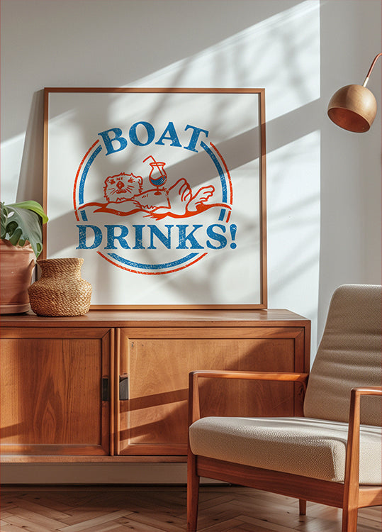 Boat Drinks Cocktail Drinking Otter (NEW) - Posterbox