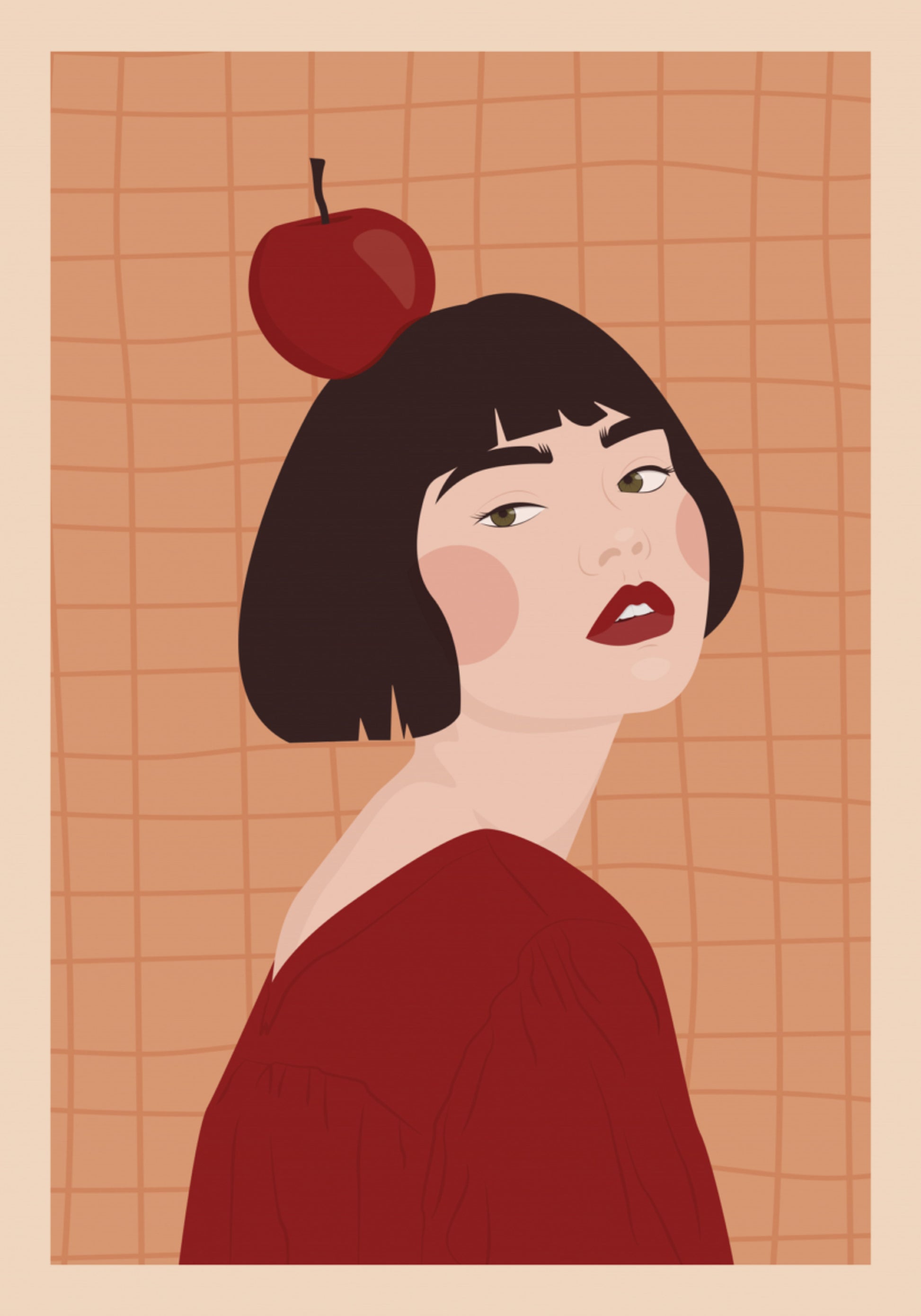 Selbstbewusste Frau mit Apple